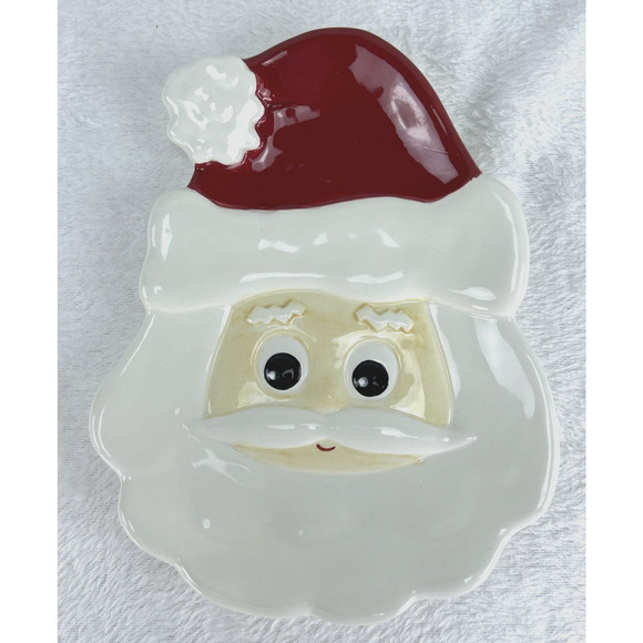 Living Quarters Santa Clause Head Cookie Plate Serving Tray Your Home Your Style - Picture 3 of 7
